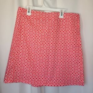 Ripskirt Hawaii Wrap Skirt Medium Length 2 Red White Geo Print 60s Mod Beach